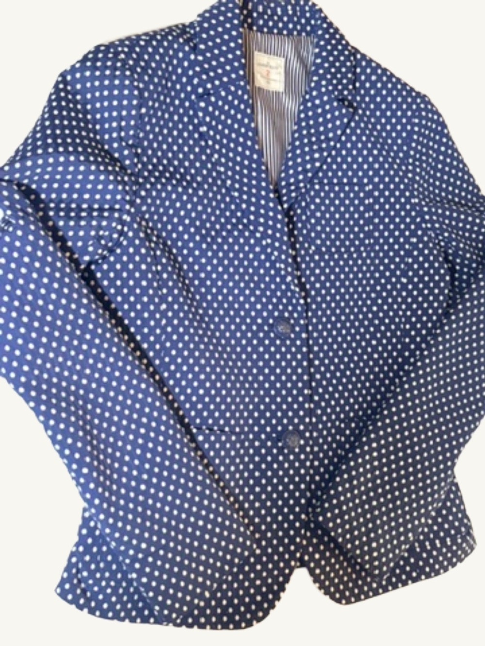 Gap Academy Blazer Womens 2 Navy Polka Dot Office Jacket - Picture 5 of 8